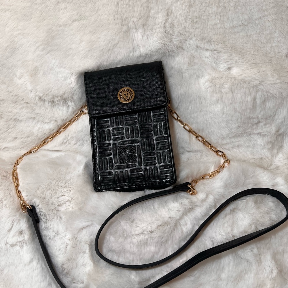 Anne Klein Black and Gold Crossbody Bag